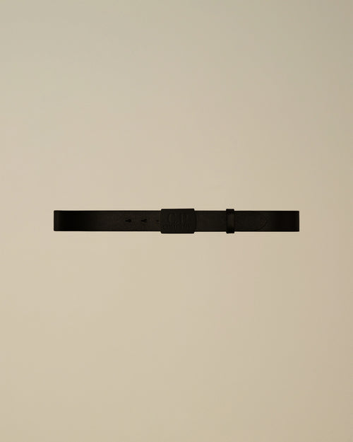 Leather Buckle Logo Belt