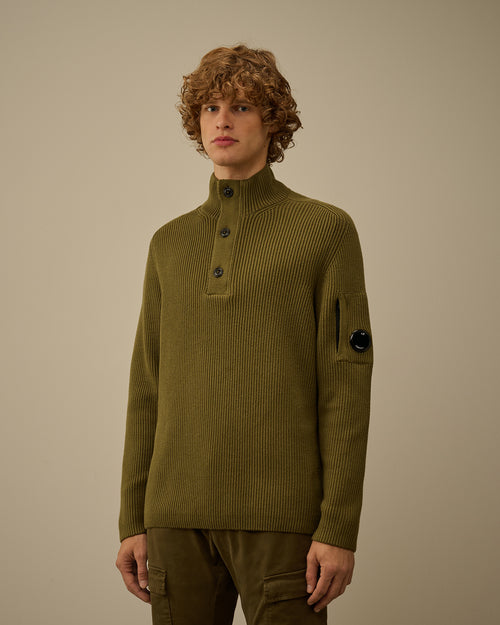 Full Rib Half Button Sweater