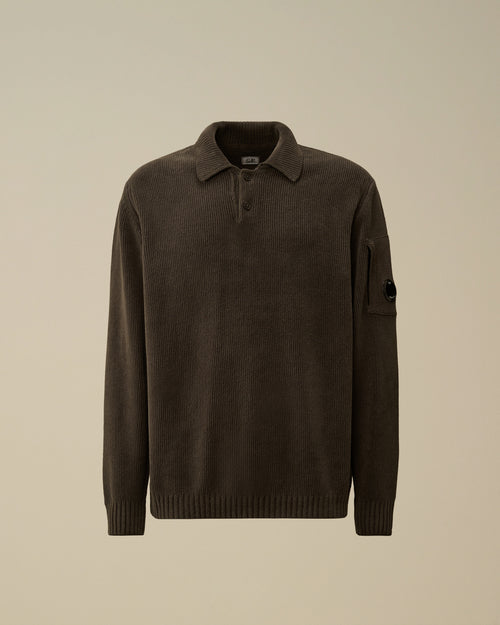 Cotton Chenille Polo Sweater