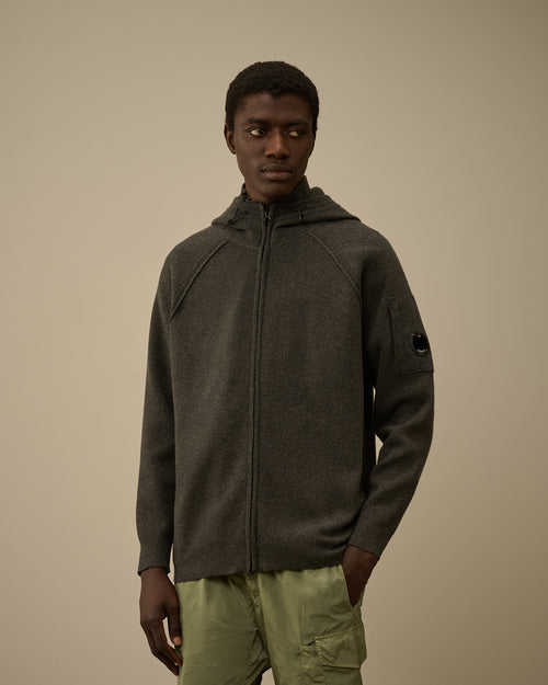 Lambswool GRS Hooded Full Zip Sweater