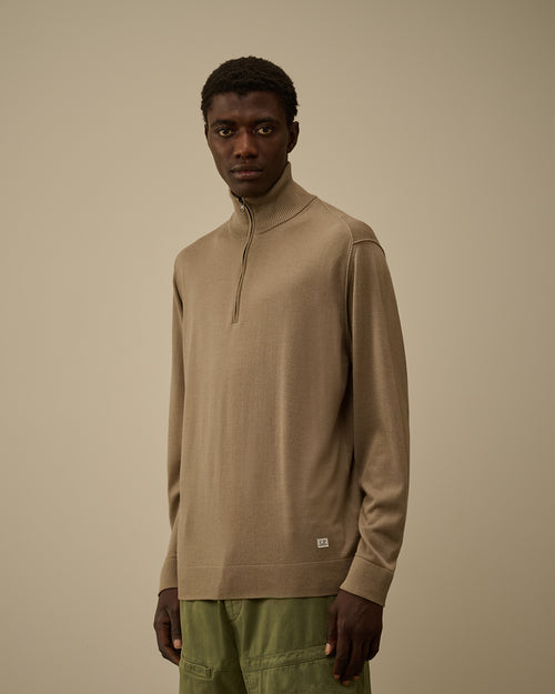 Silk Ultrafine Merino Wool Half Zip Sweater