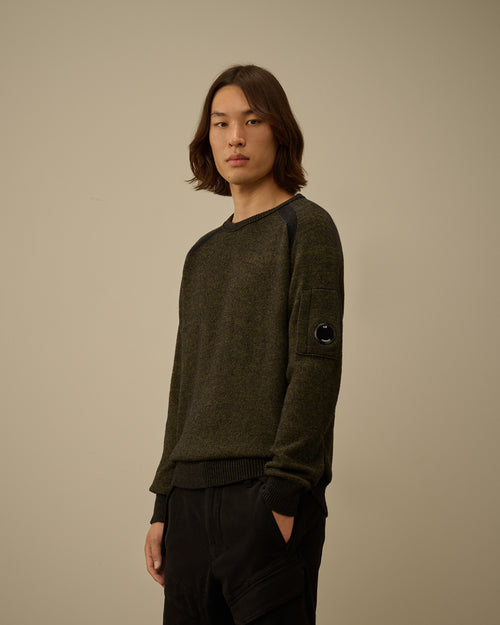 Fleece Knit Crewneck Sweater
