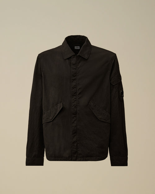 Diagonal Flatt Nylon Zipped Overshirt