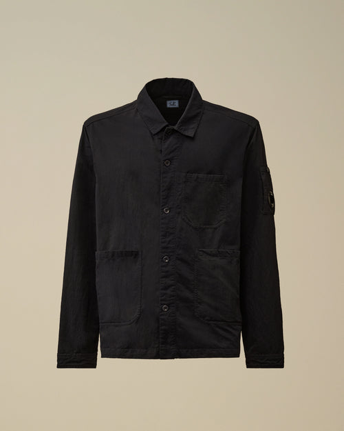 Diagonal Flatt Nylon Button Overshirt