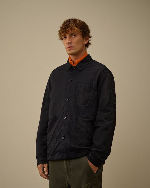 Diagonal Flatt Nylon Button Overshirt