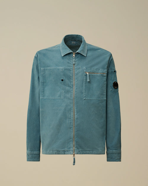 Corduroy Lens Zipped Overshirt