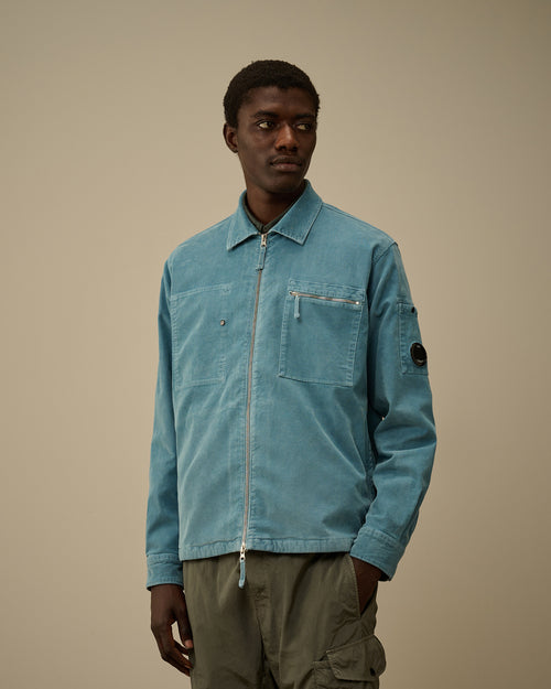 Corduroy Lens Zipped Overshirt