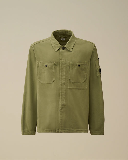 Armored Stretch Satin Lens Button Overshirt Enfant