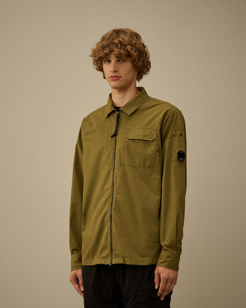 Organic Gabardine Zipped Overshirt