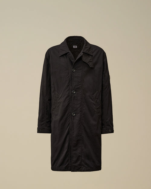 Twill Fishtail Padded Coat - Blue Enfant