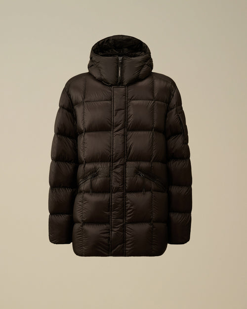 D.D. Shell Long Hooded Down Jacket - Black - XS