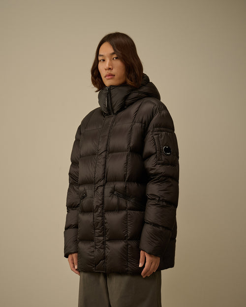 D.D. Shell Long Hooded Down Jacket - Black - S