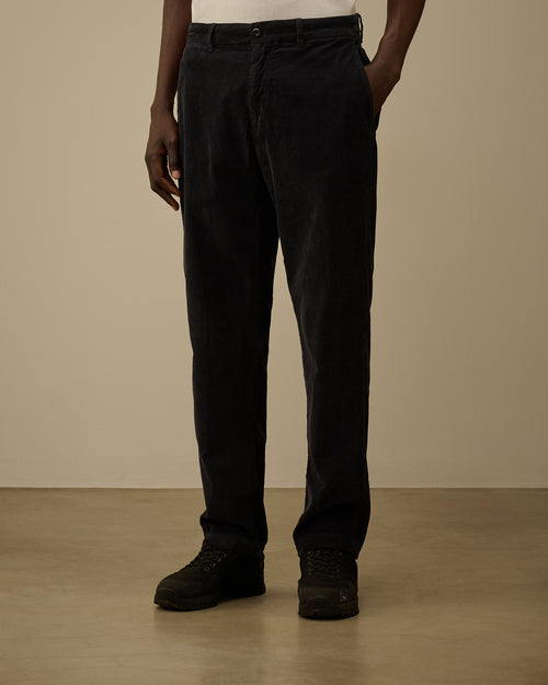 Blue Corduroy Loose Chino Pants