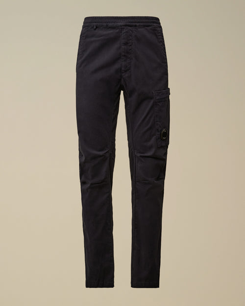 Blue Stretch Sateen Regular Cargo Pants Enfant