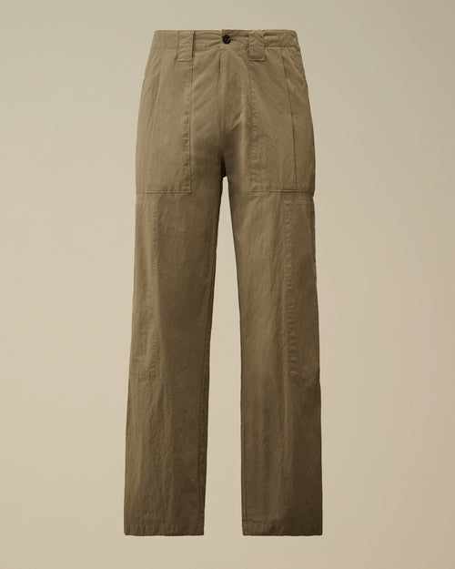 Grey Diagonal Flatt Nylon Loose Pants Enfant