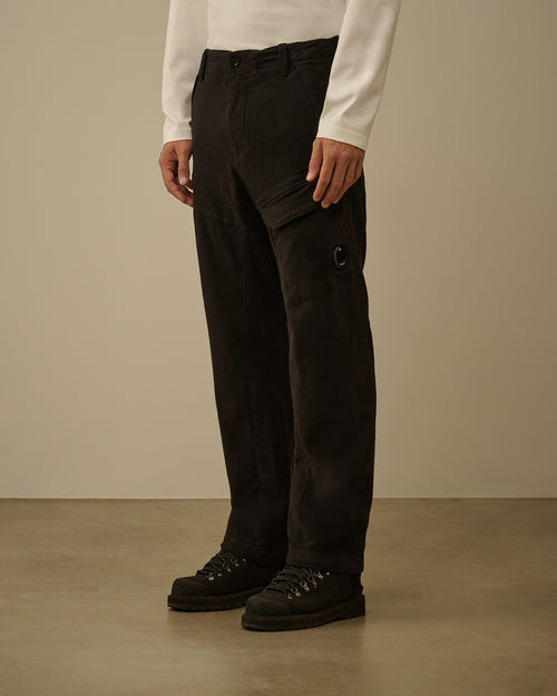 Black Moleskin Stretch Cargo Pants