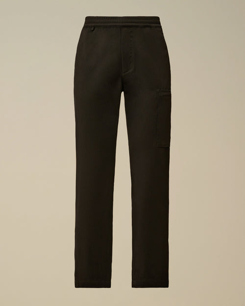 Black Wool Gabardine Regular Cargo Pants Enfant