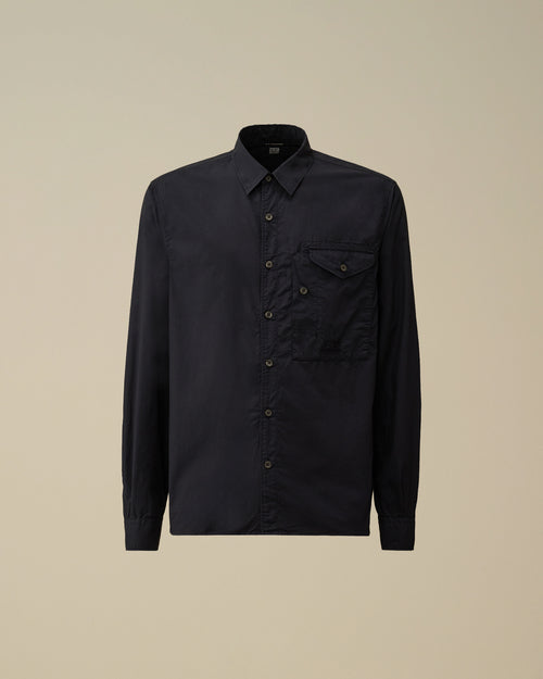 Popeline Longsleeve Logo Button Shirt