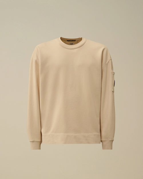 Brushed and Emerized Diagonal Fleece Boxy Crewneck Sweatshirt
