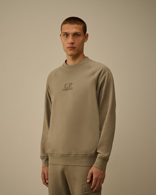Diagonal Raised Fleece Crewneck Logo Sweatshirt