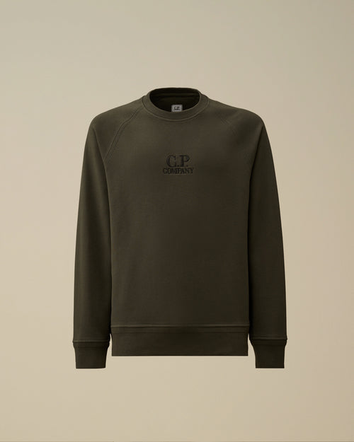 Diagonal Raised Fleece Crewneck Logo Sweatshirt Enfant