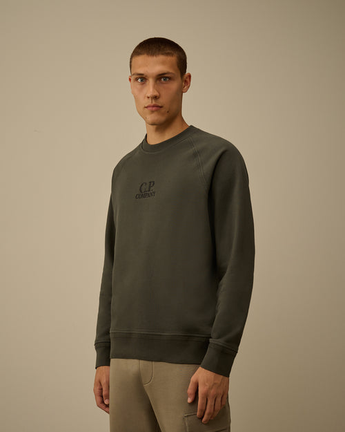 Diagonal Raised Fleece Crewneck Logo Sweatshirt