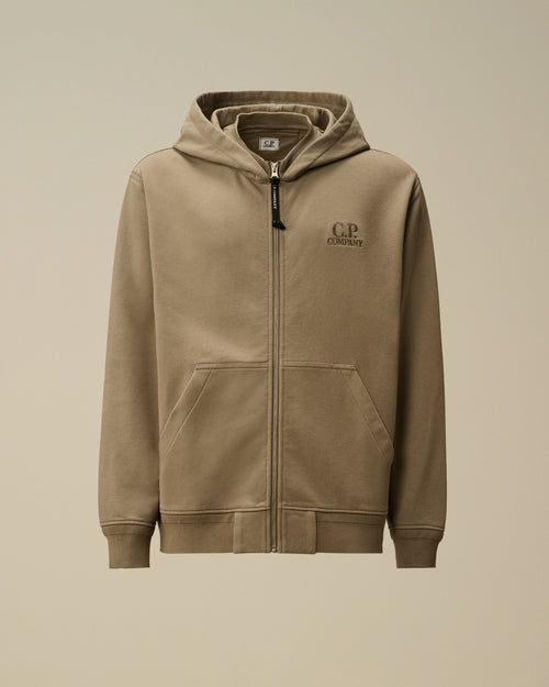 Diagonal Raised Fleece Hooded Full Zip Sweatshirt Enfant