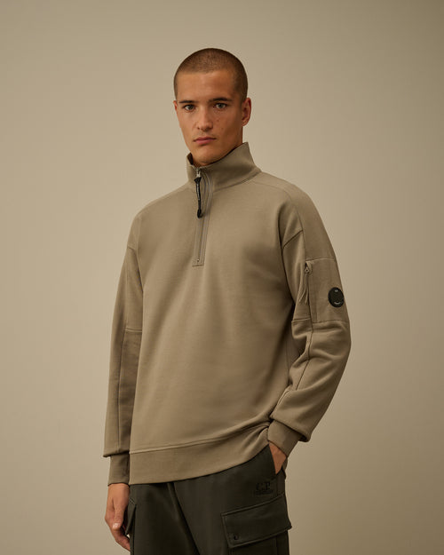Diagonal Raised Fleece Half Zip Sweatshirt