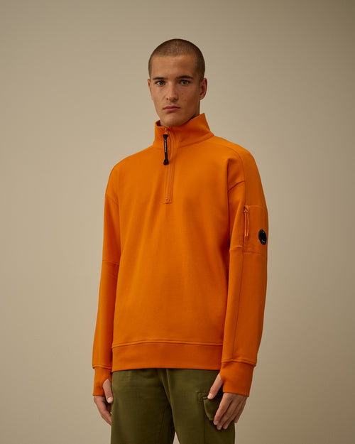Diagonal Raised Fleece Half Zip Sweatshirt