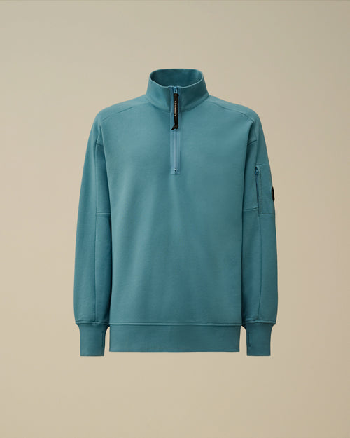 Diagonal Raised Fleece Half Zip Sweatshirt