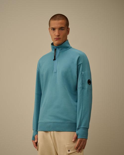 Diagonal Raised Fleece Half Zip Sweatshirt