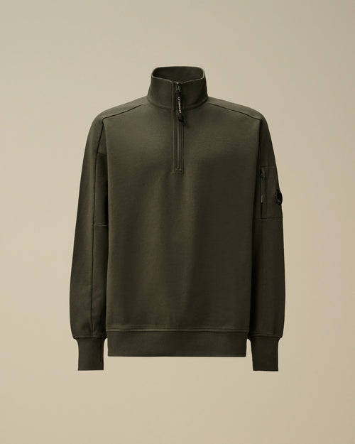 Diagonal Raised Fleece Half Zip Sweatshirt