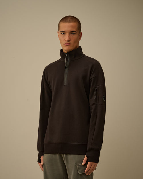 Diagonal Raised Fleece Half Zip Sweatshirt