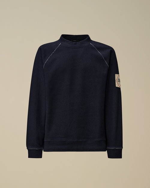 Indigo Fleece Mock Neck Sweatshirt