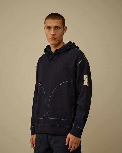 Indigo Fleece Hooded Sweatshirt