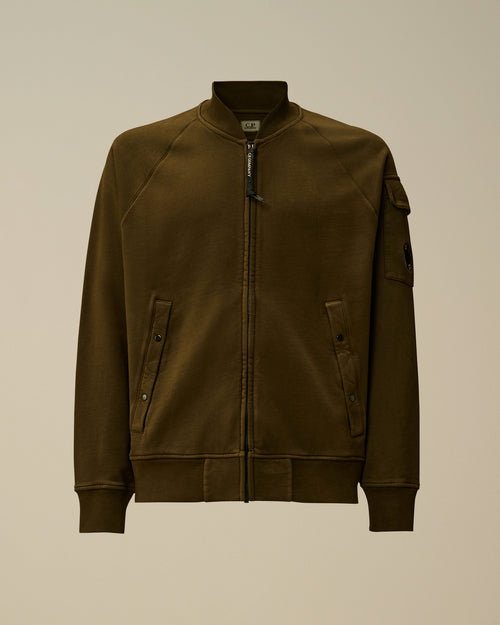 Brushed and Emerized Diagonal Fleece Bomber Full Zip Sweatshirt Enfant