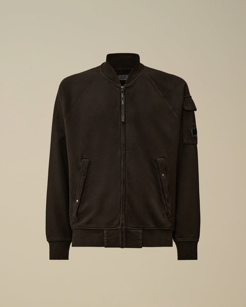 Brushed and Emerized Diagonal Fleece Bomber Full Zip Sweatshirt Enfant