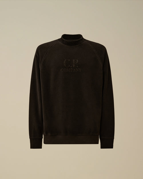 Brushed Emerized Diagonal Fleece Mockneck Sweatshirt Enfant