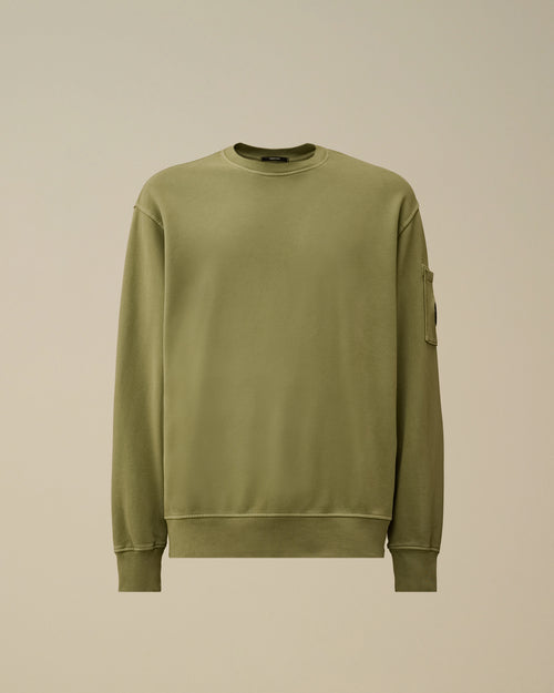 Brushed and Emerized Diagonal Fleece Crewneck Lens Sweatshirt