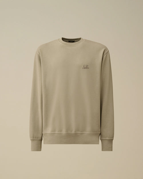 Brushed and Emerized Diagonal Fleece Crewneck Logo Sweatshirt Enfant