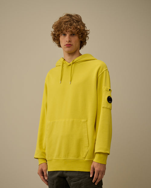 Brushed and Emerized Diagonal Fleece Hooded Lens Sweatshirt