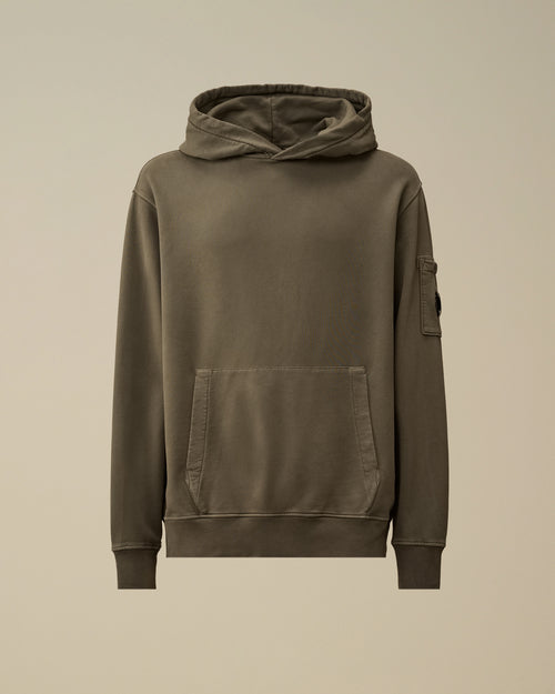 Brushed and Emerized Diagonal Fleece Hooded Lens Sweatshirt Enfant