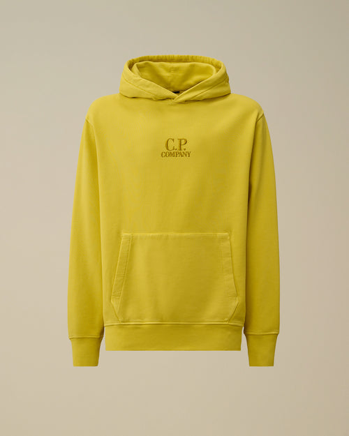 Brushed and Emerized Diagonal Fleece Hooded Logo Sweatshirt Enfant