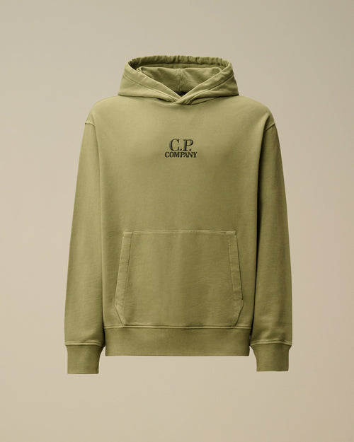 Brushed and Emerized Diagonal Fleece Hooded Logo Sweatshirt Enfant