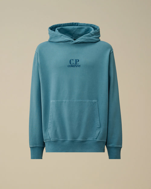 Brushed and Emerized Diagonal Fleece Hooded Logo Sweatshirt Enfant