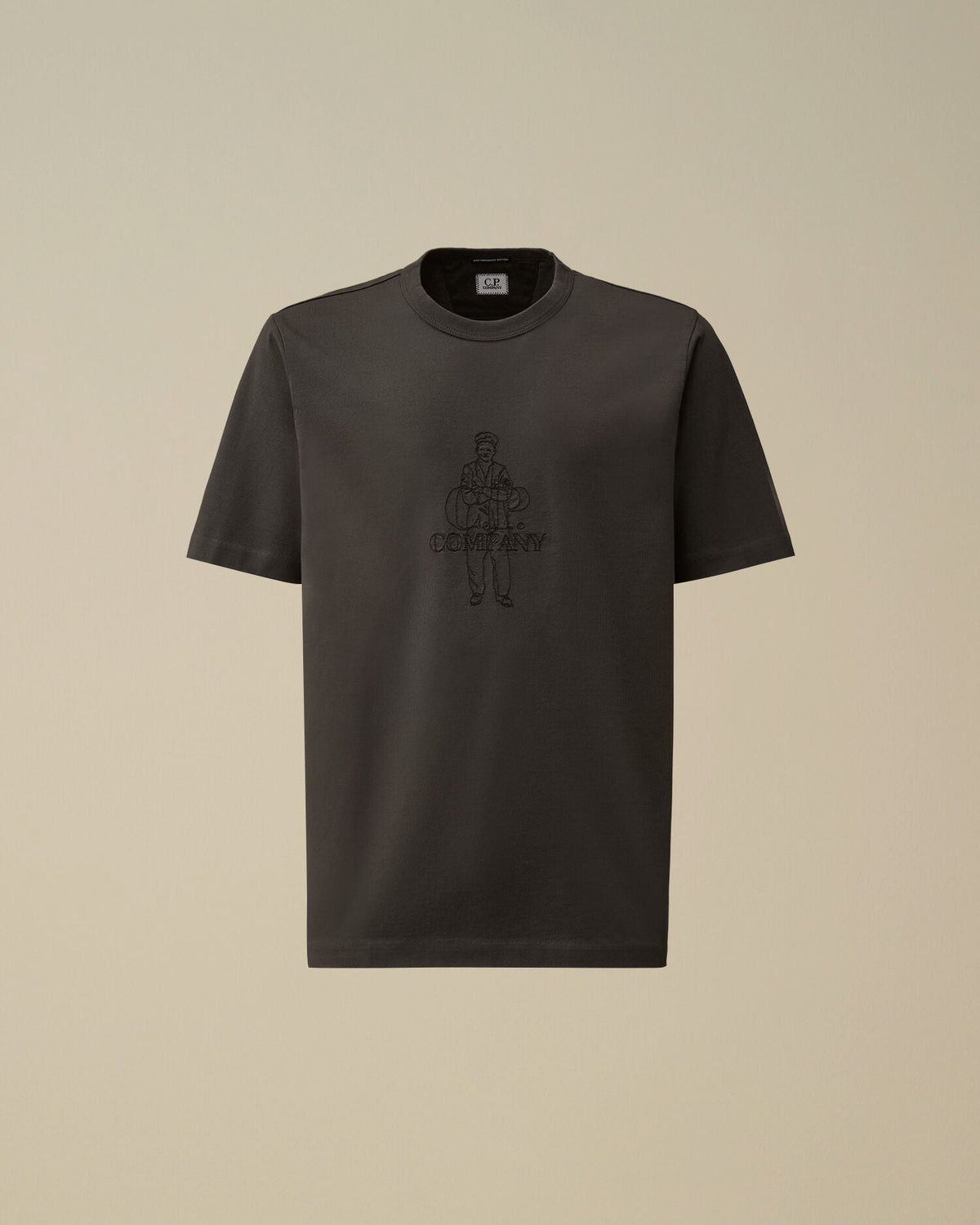 Mercerized 30/2 Jersey Twisted Short Sleeve Logo T-Shirt