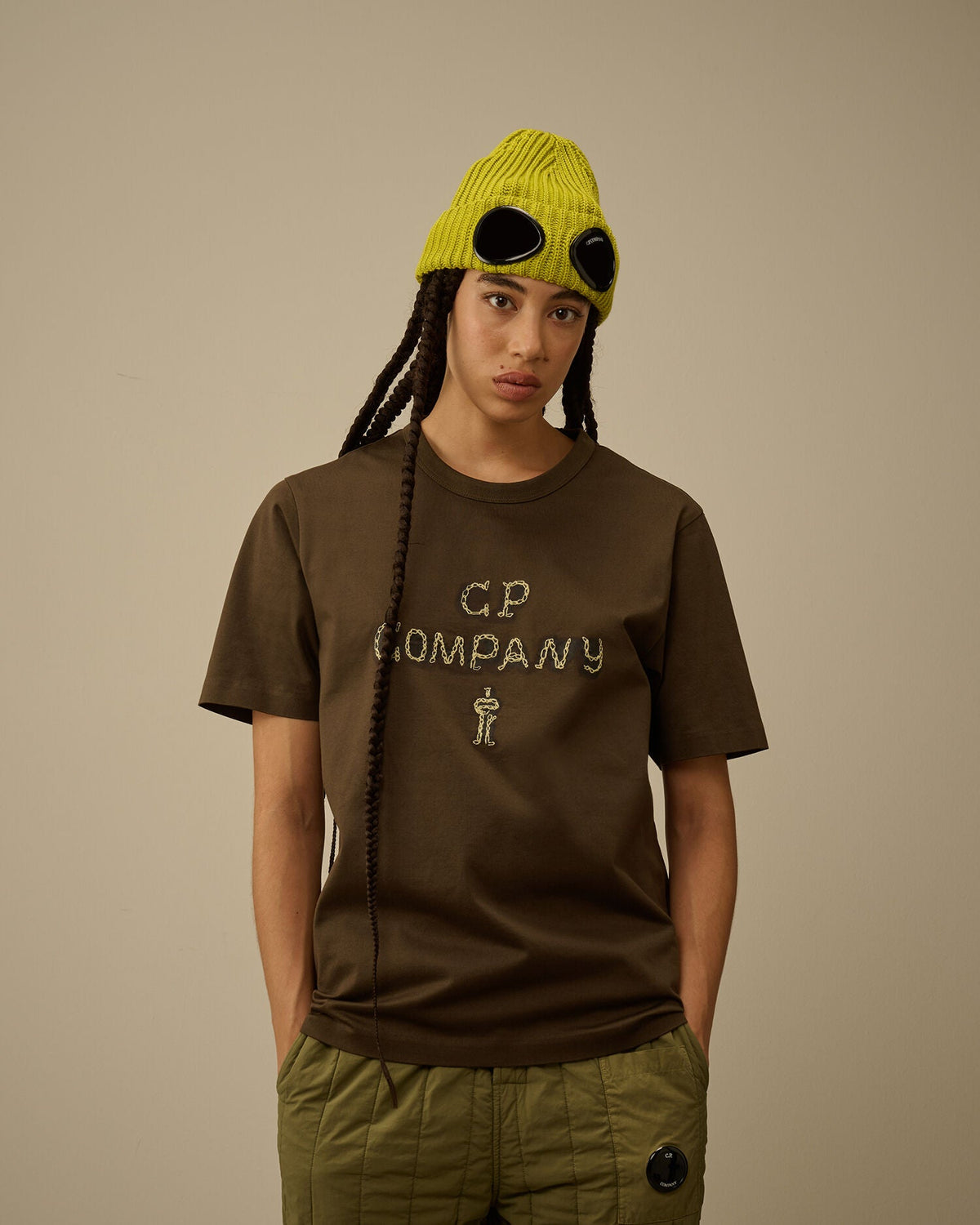 Mercerized 30/2 Jersey Twisted Short Sleeve Logo T-Shirt