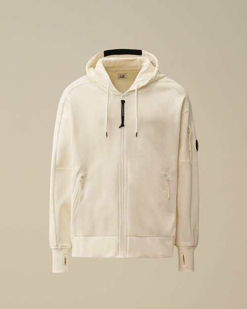 Diagonal Raised Fleece Hooded Full Zip Sweatshirt